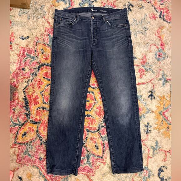 7 For All Mankind Standard Button Fly Straight Leg Women's Jeans 38 7FAM - Picture 3 of 10